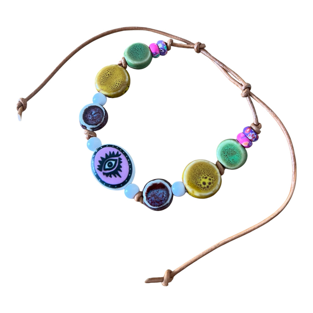 All Knowing Eye Ceramic Beaded Bracelet