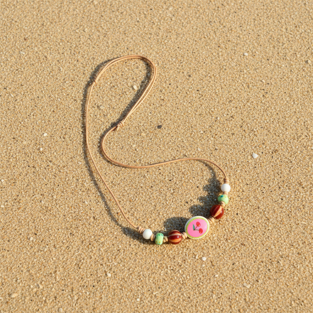 Cherries Ceramic Necklace