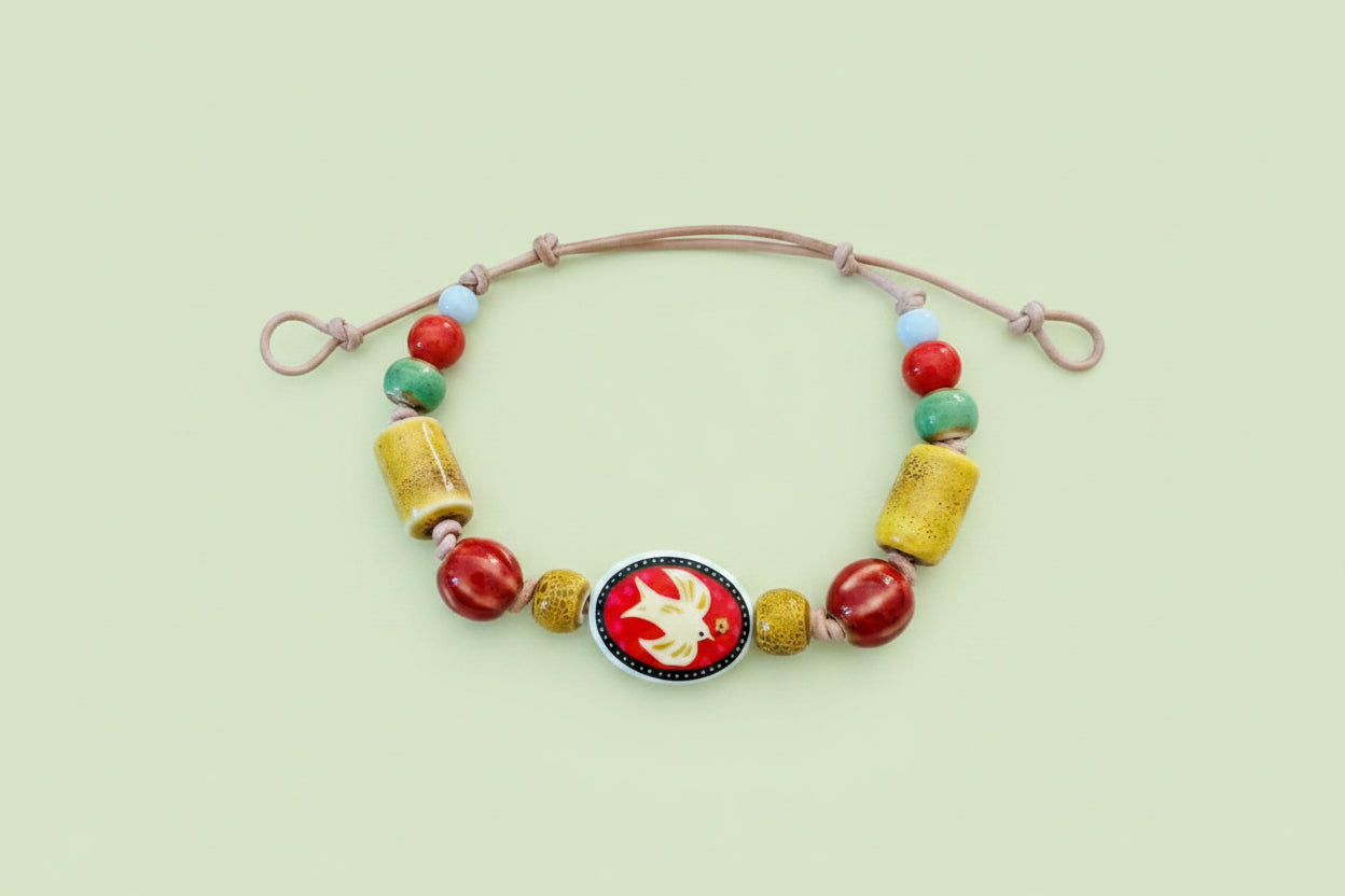 Dove Ceramic Beaded Bracelet