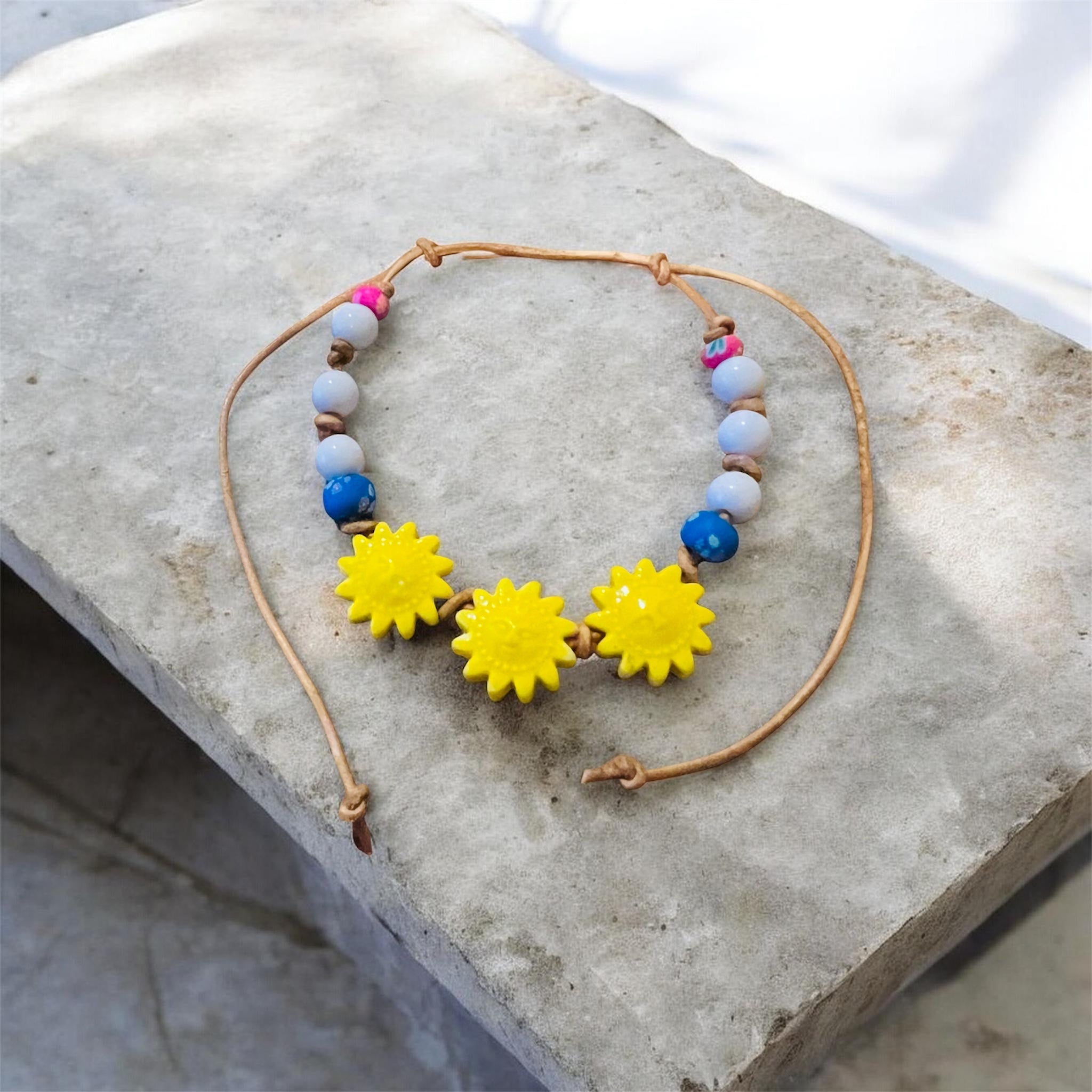 Sunburn Ceramic Beaded Bracelet