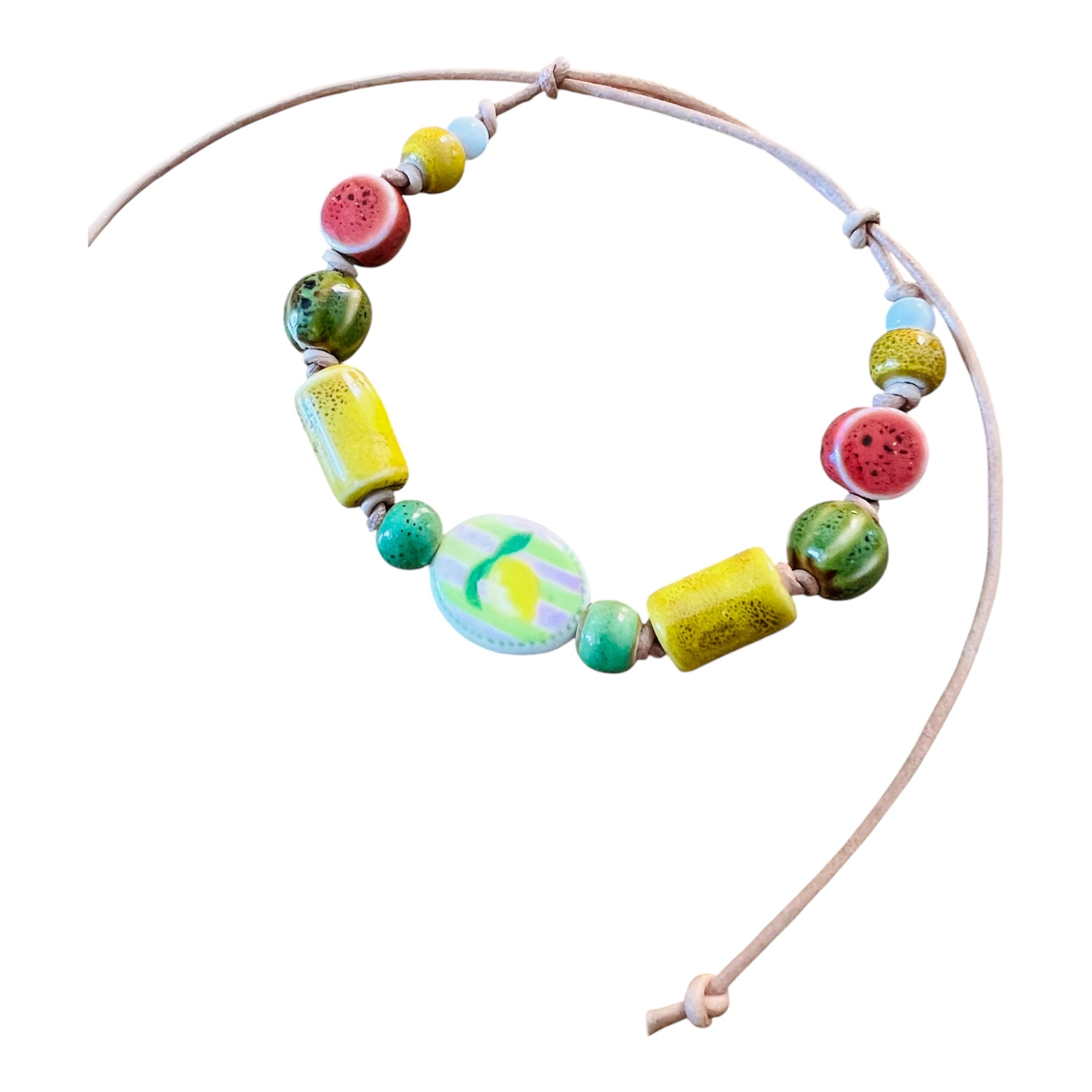 Lemon Ceramic Beaded Bracelet