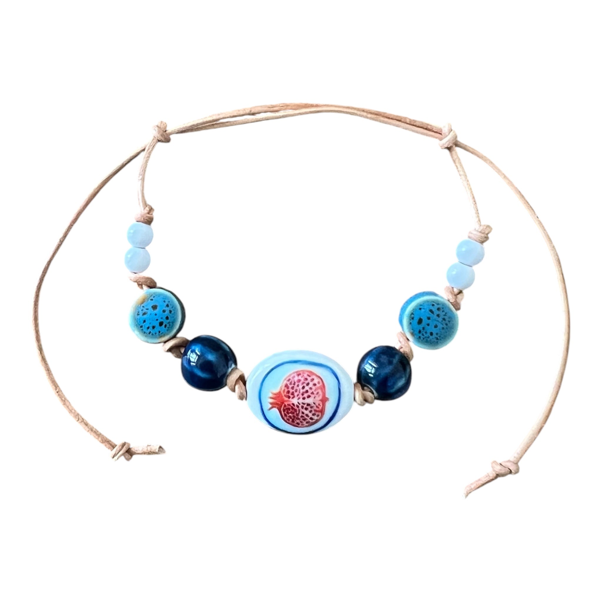 Pomegranate Ceramic Beaded Bracelet