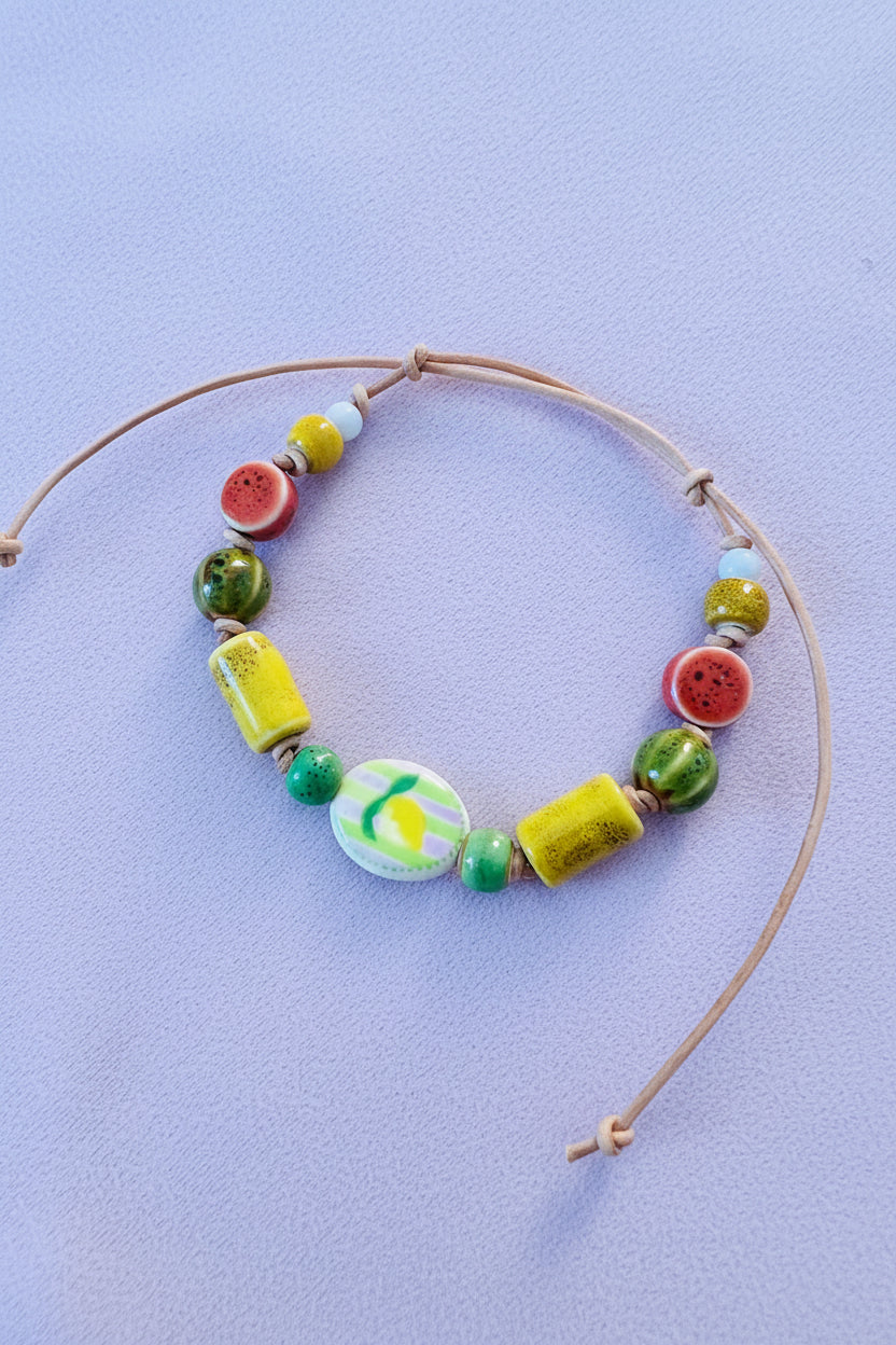 Lemon Ceramic Beaded Bracelet