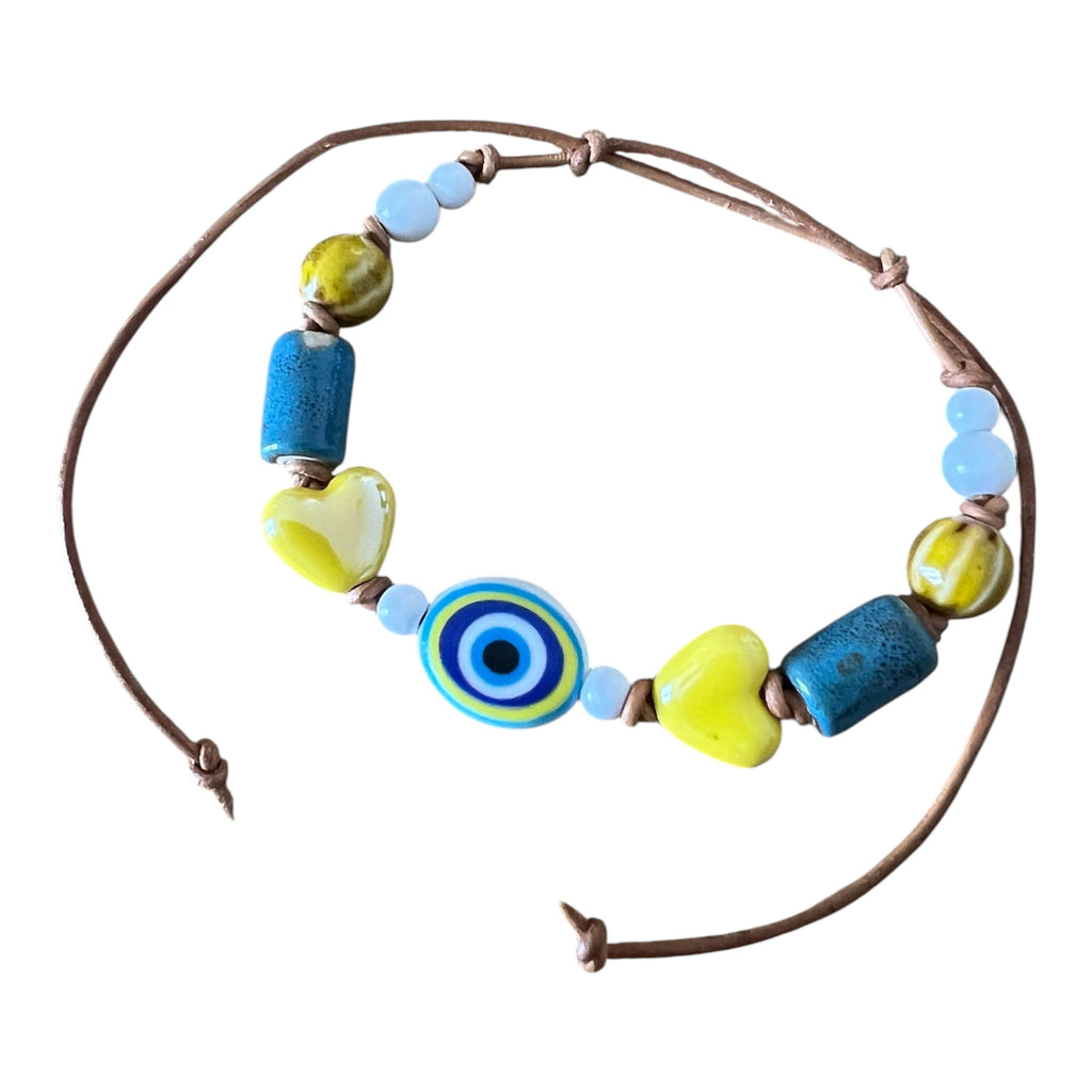 Hypnotic Eye Ceramic Beaded Bracelet