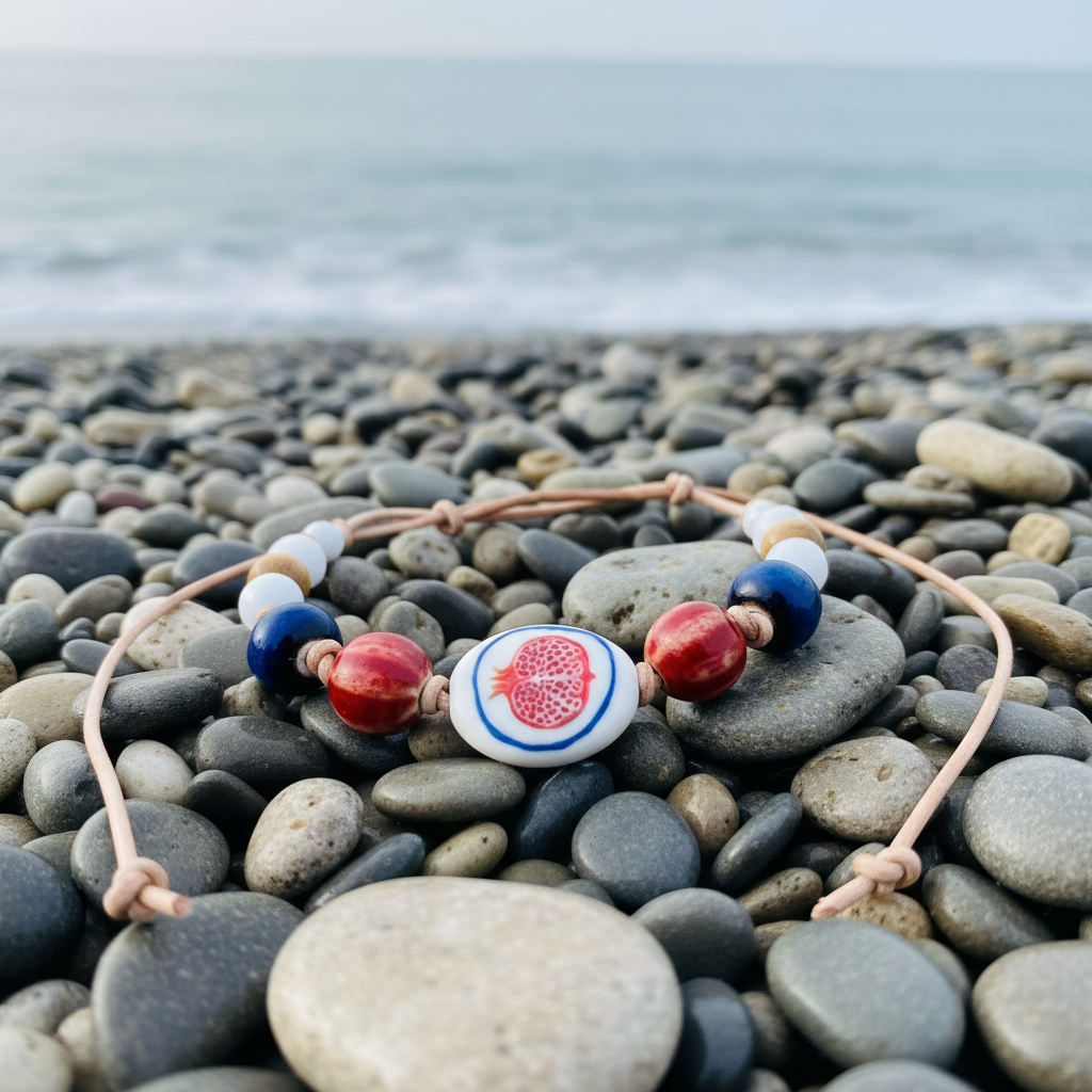 Pomegranate Ceramic Beaded Bracelet