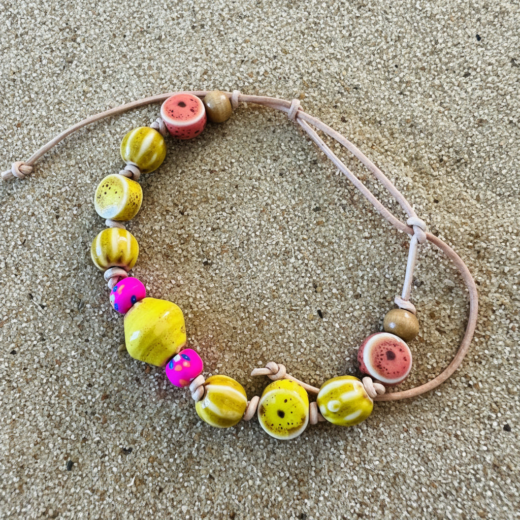 Mellow Yellow Ceramic Beaded Bracelet