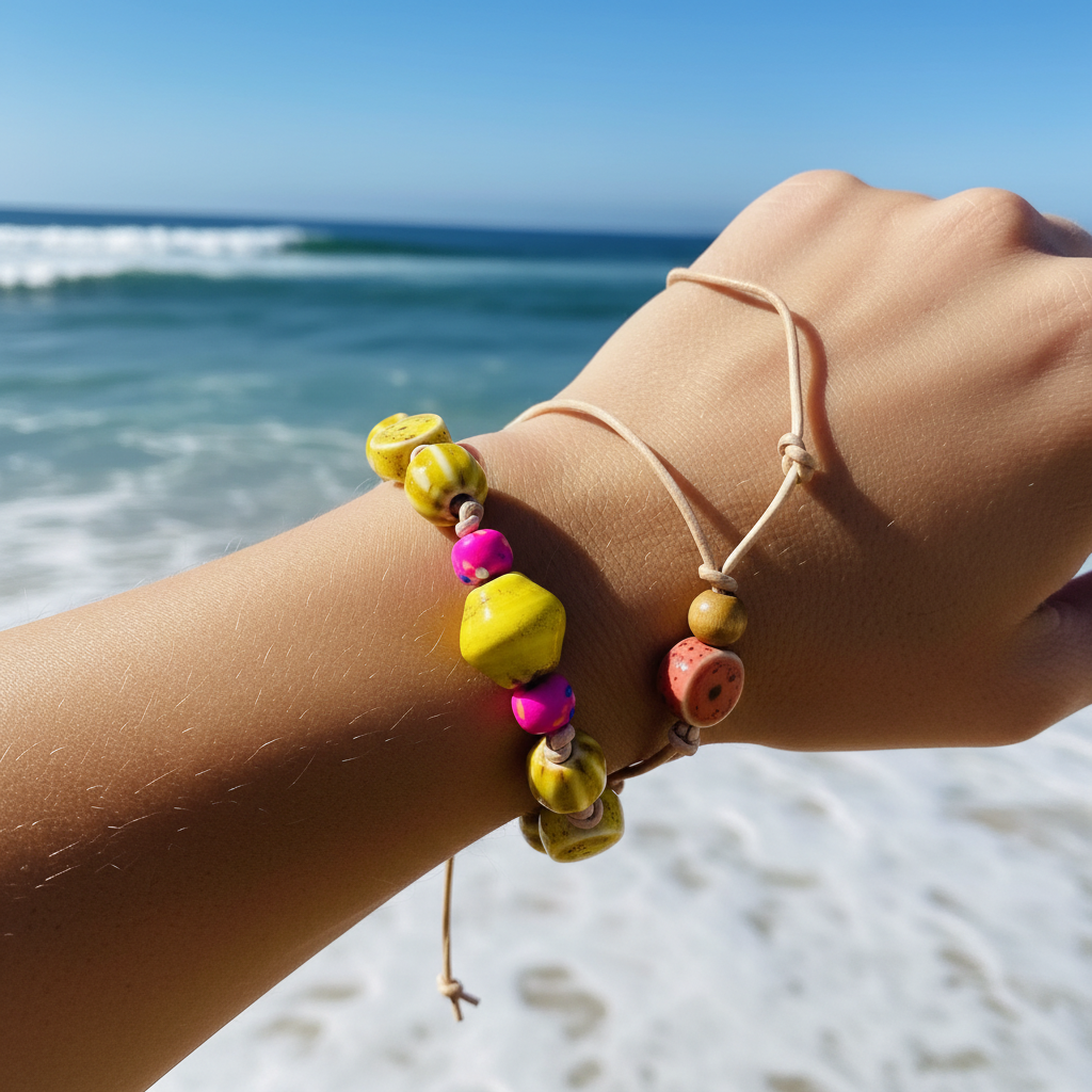 Mellow Yellow Ceramic Beaded Bracelet