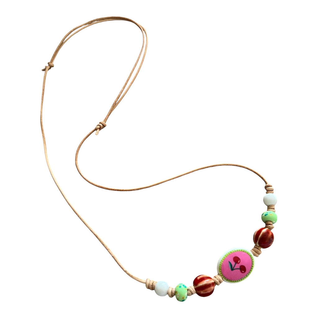 Cherries Ceramic Necklace