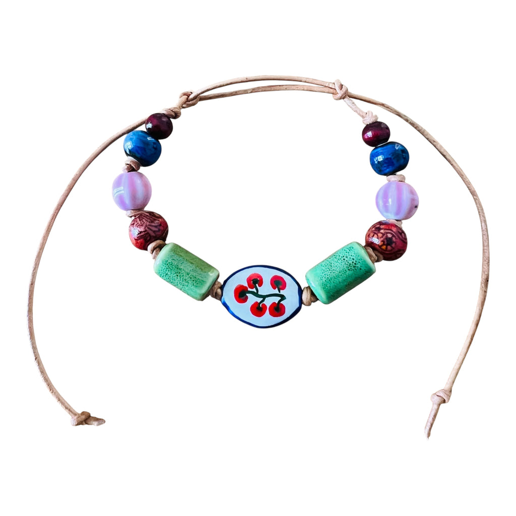 Tomatoes Ceramic Beaded Bracelet