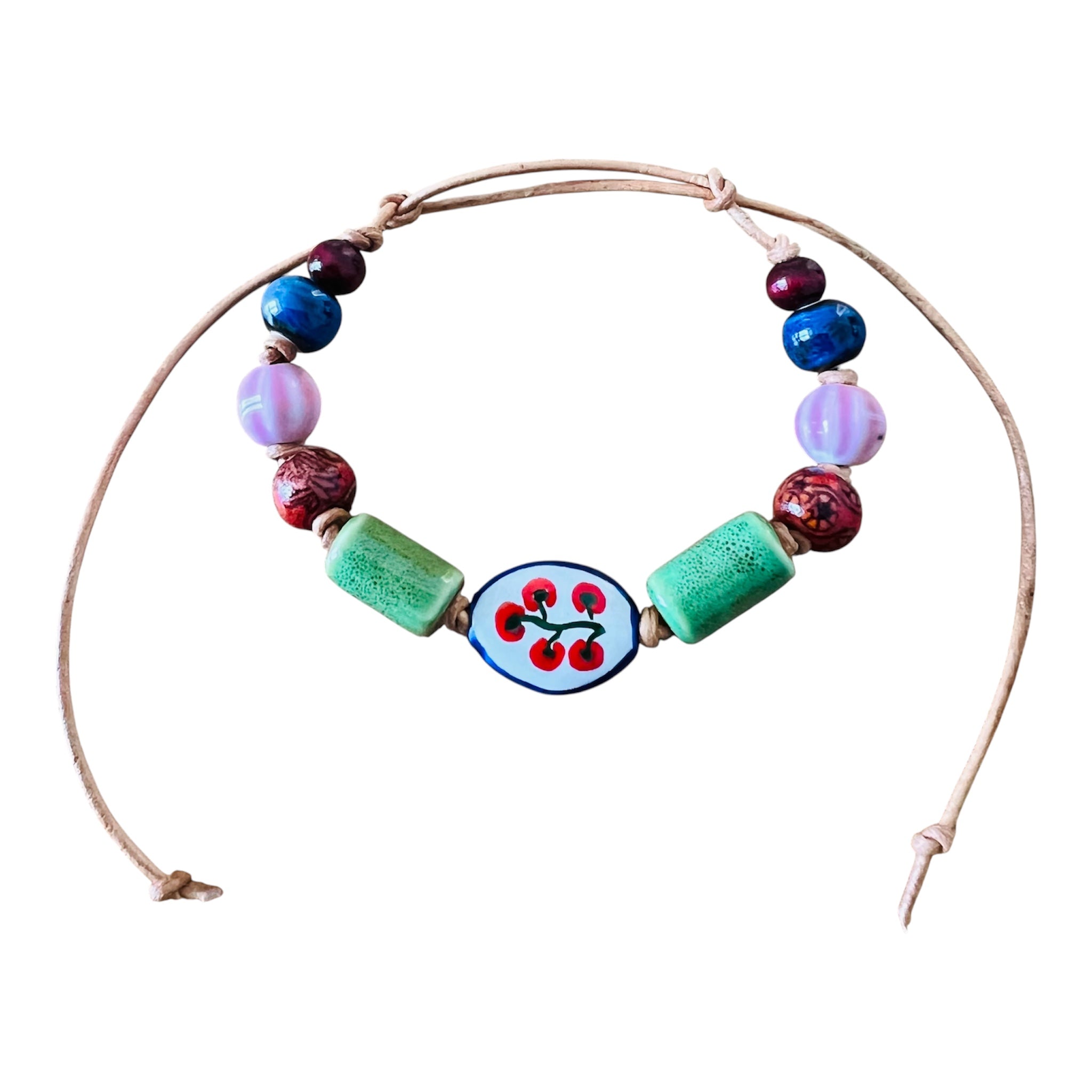 Tomatoes Ceramic Beaded Bracelet