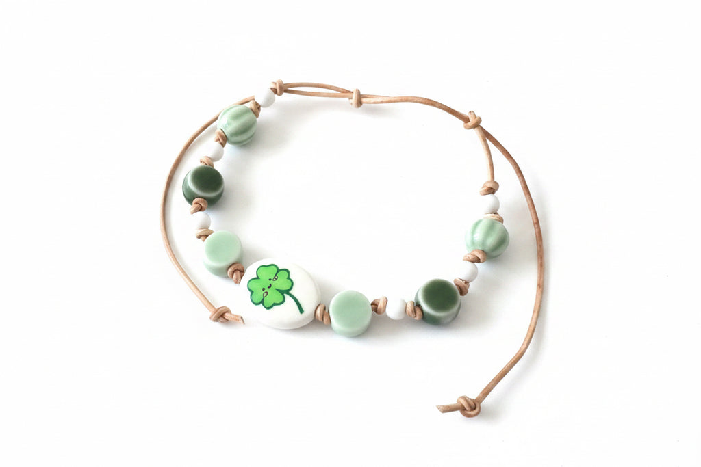 Lucky Clover Ceramic Bracelet