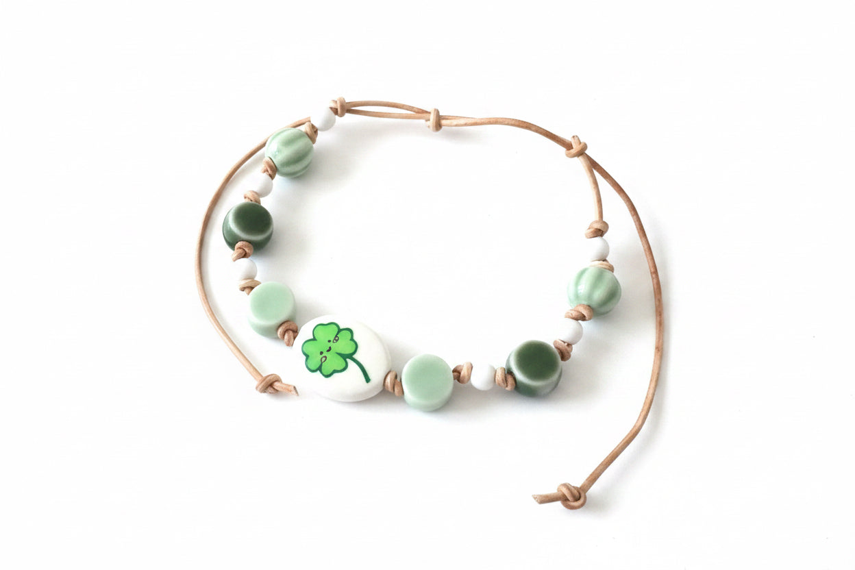 Lucky Clover Ceramic Bracelet