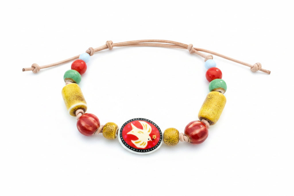 Dove Ceramic Beaded Bracelet
