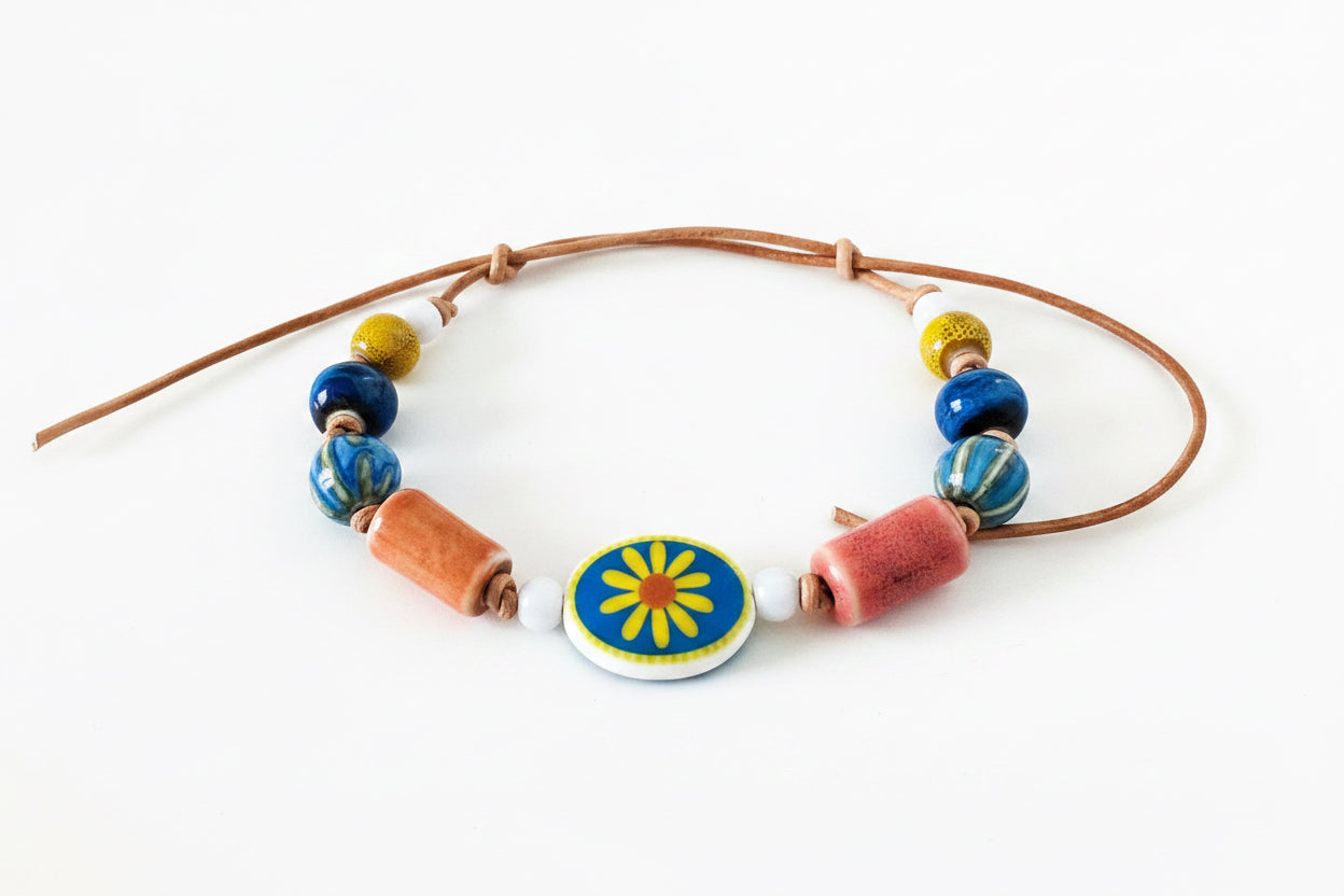 Daisy Ceramic Beaded Bracelet