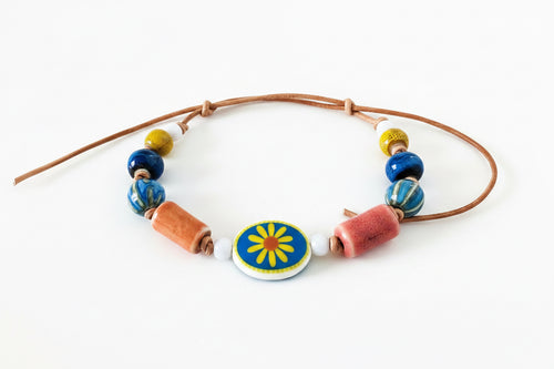 Daisy Ceramic Beaded Bracelet