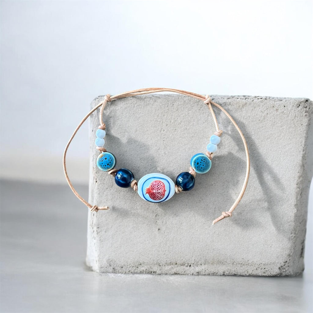Pomegranate Ceramic Beaded Bracelet