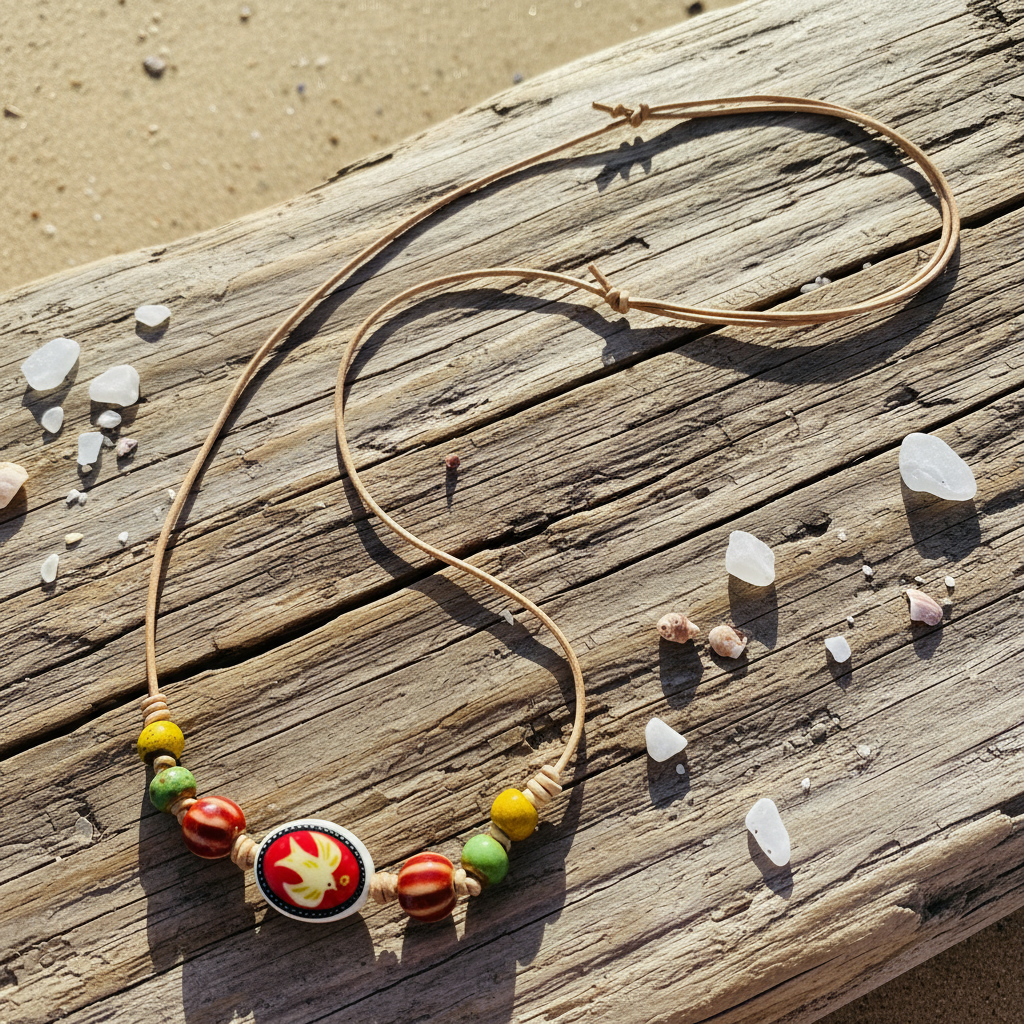 Peace Dove Ceramic Beaded Necklace