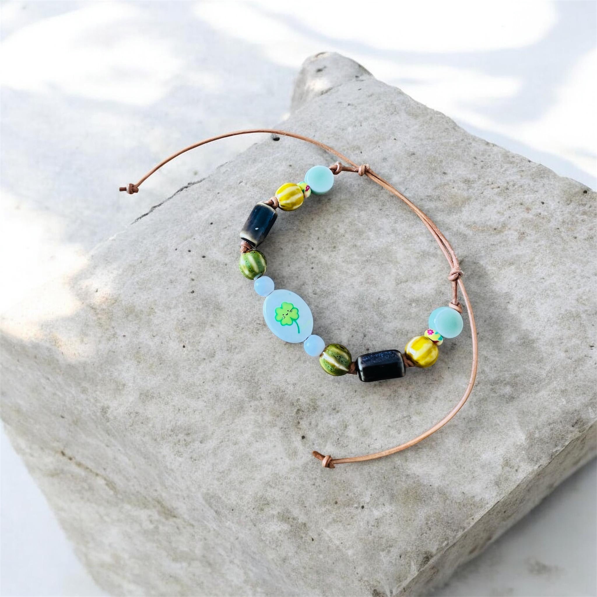 Lucky Clover Ceramic Bracelet