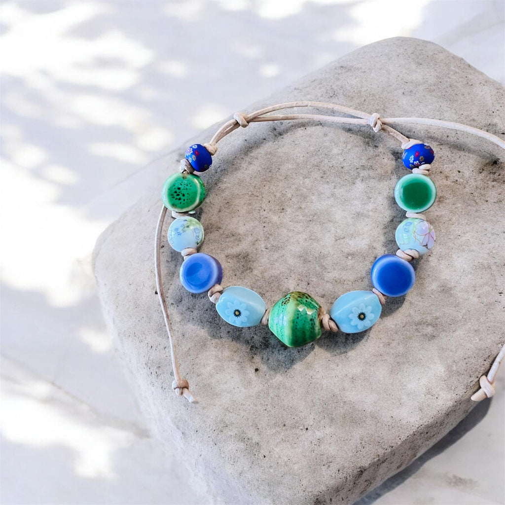Sleepy Meadow Ceramic Beaded Bracelet