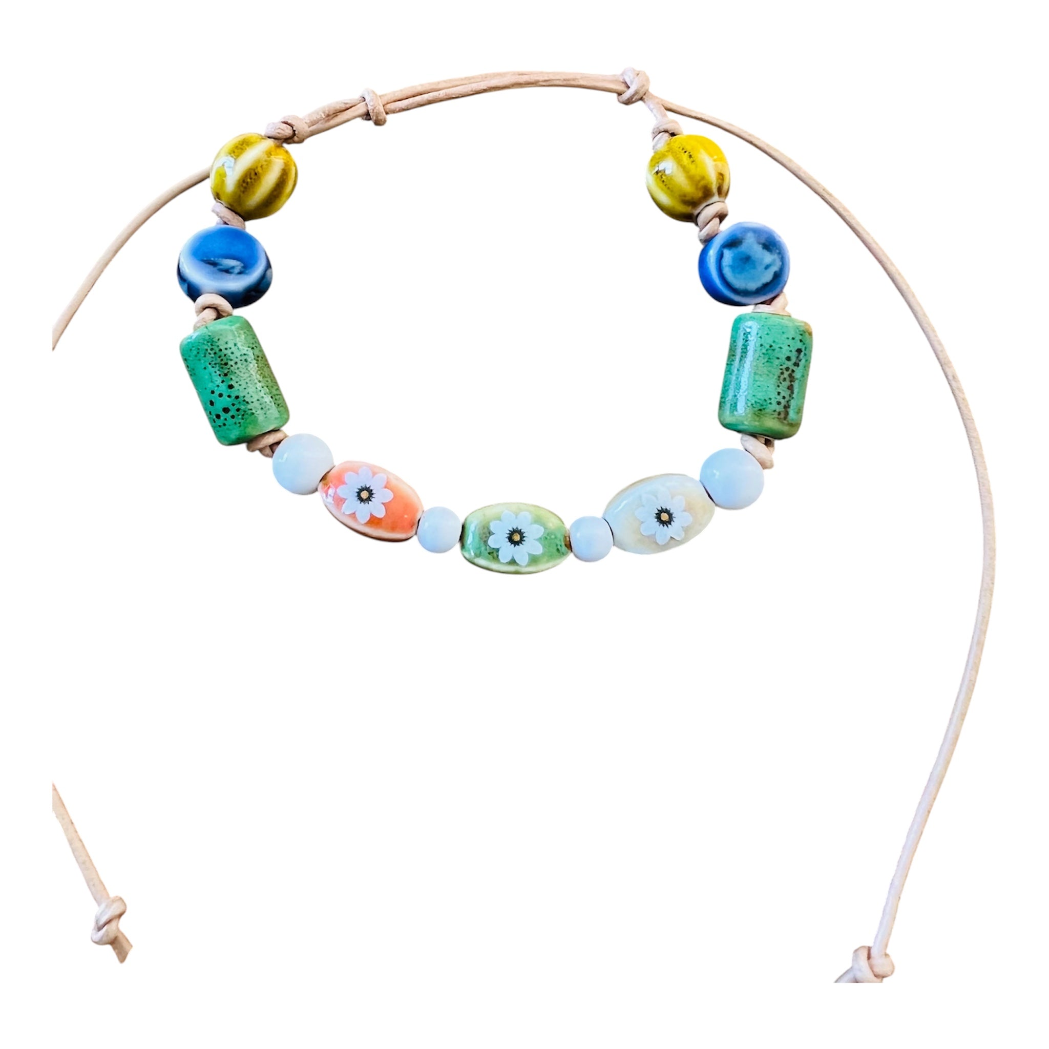 Daisy Chain Ceramic Beaded Bracelet