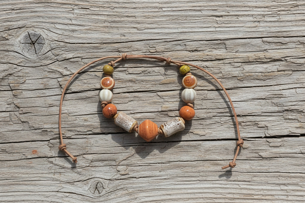 Harvest Spice Ceramic Beaded Bracelet
