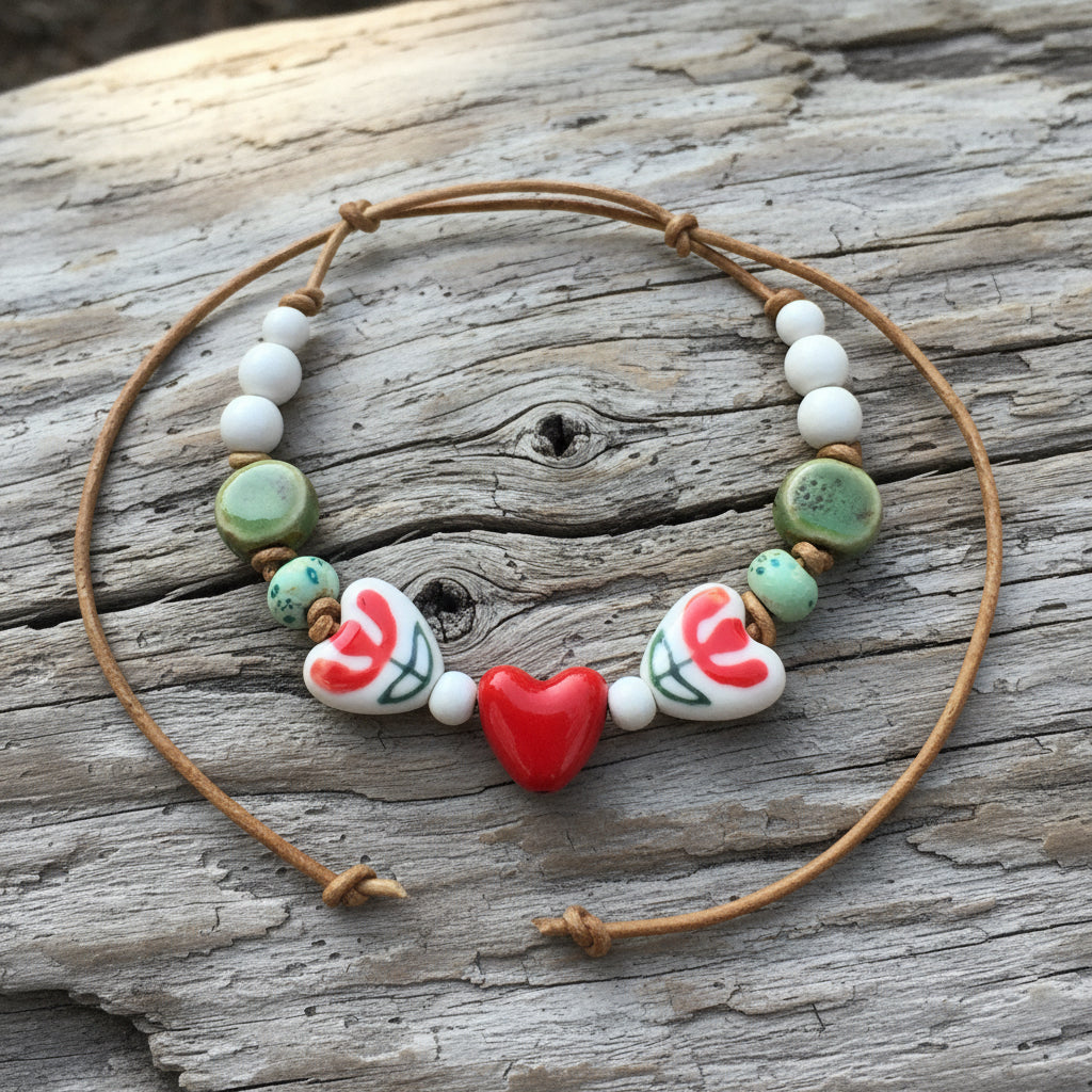 Tulips Ceramic Beaded Bracelet