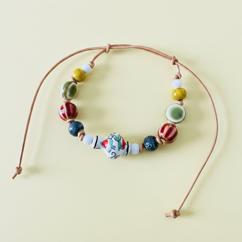Grecian Vase Ceramic Beaded Bracelet
