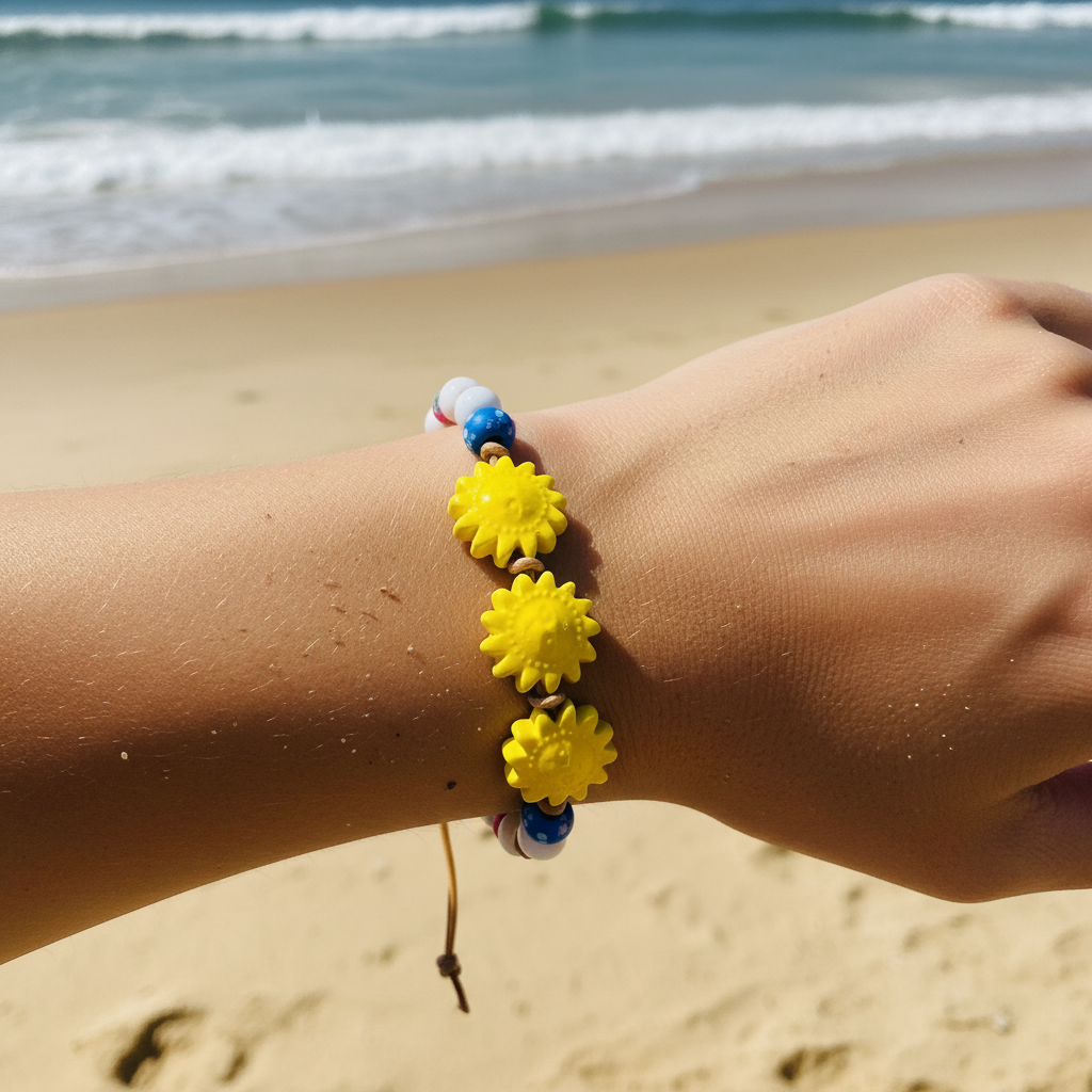 Sunburn Ceramic Beaded Bracelet