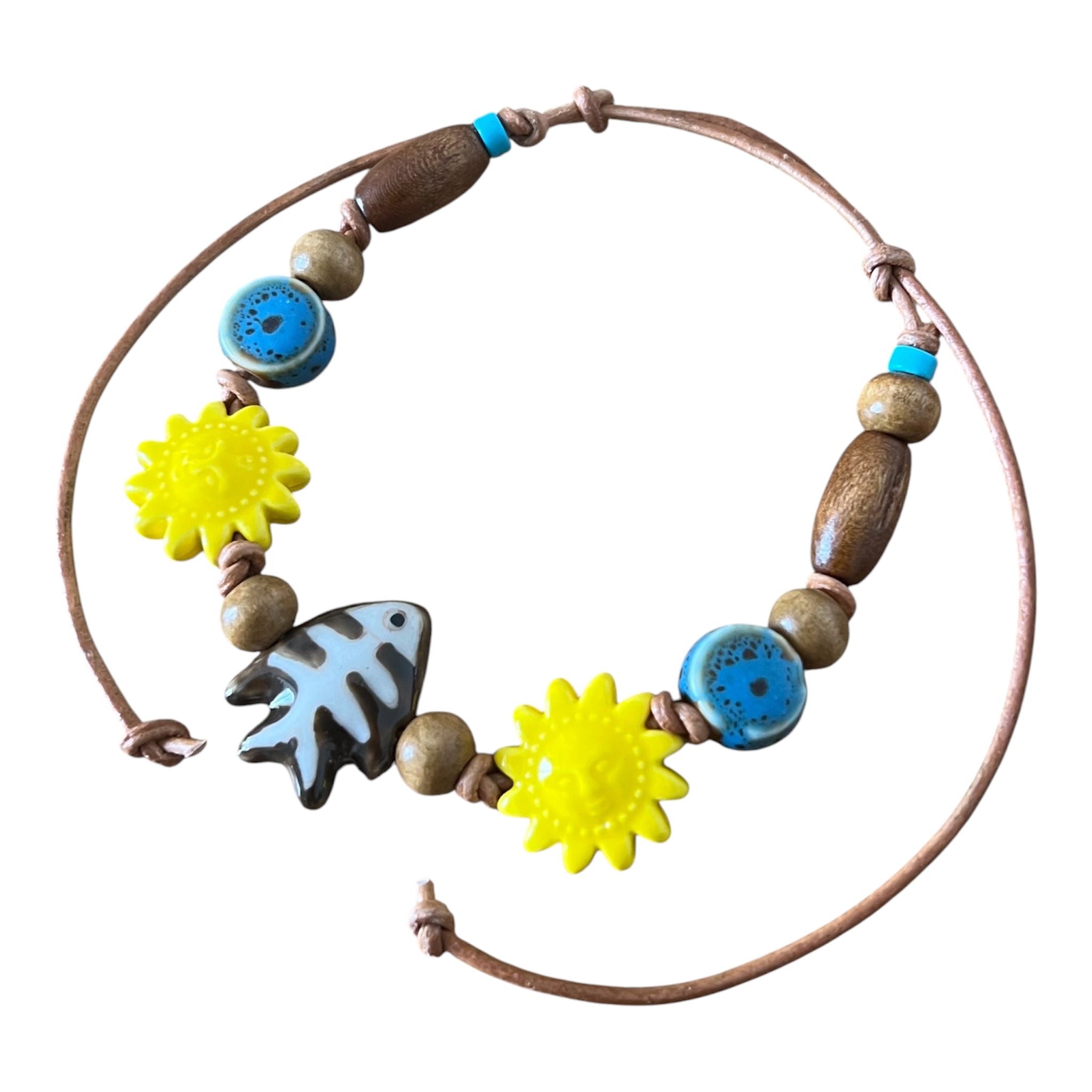 Beach-Bum Ceramic Beaded Bracelet