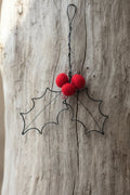 Wire Holly Ornament