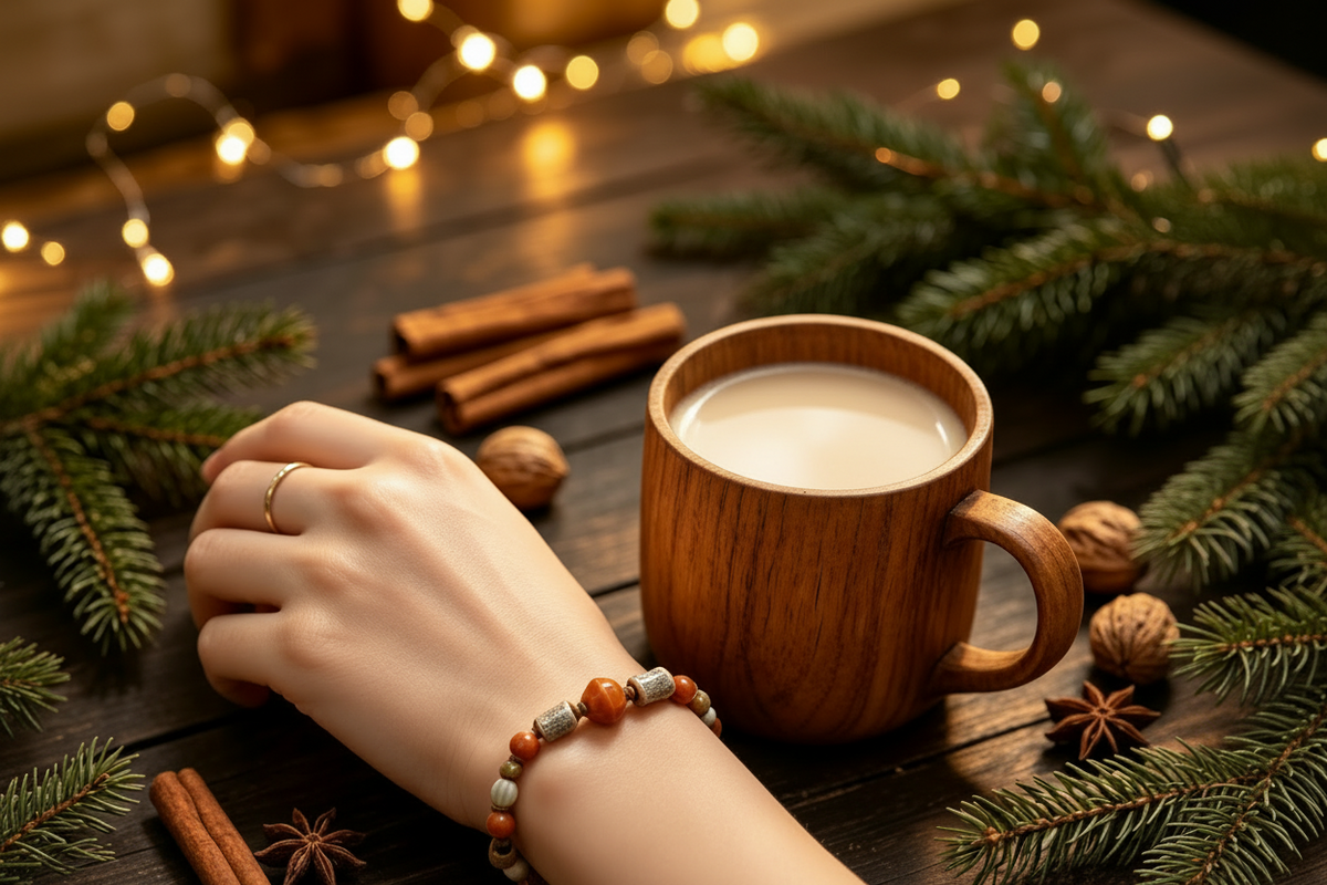 Harvest Spice Ceramic Beaded Bracelet