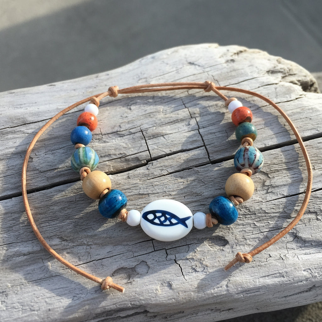 Fin Ceramic Beaded Bracelet