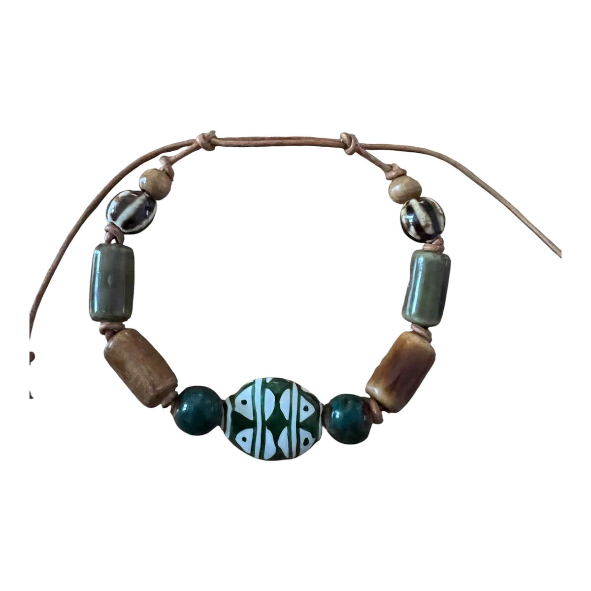 Fern & Clay Beaded Bracelet