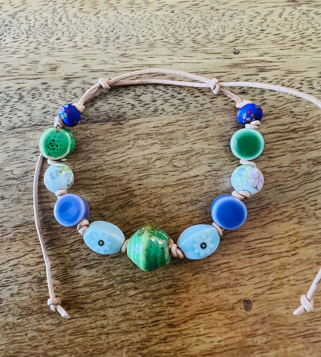 Sleepy Meadow Ceramic Beaded Bracelet