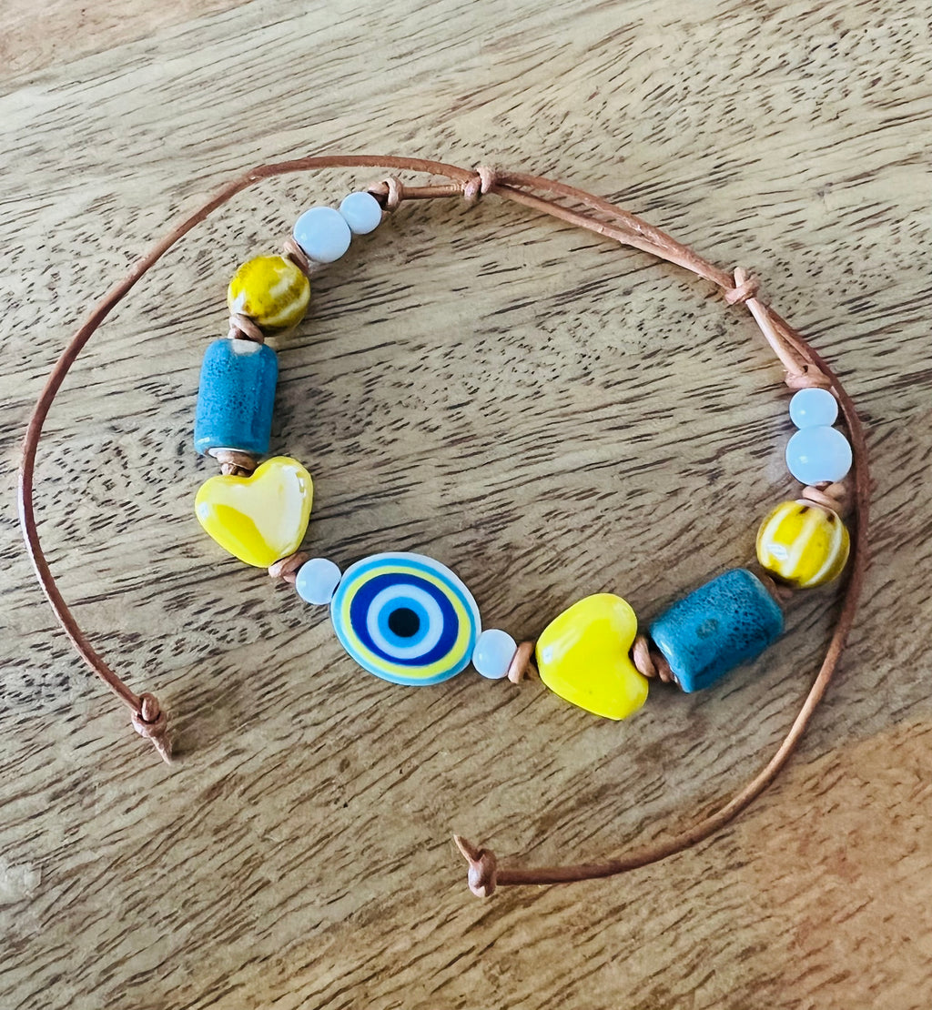 Hypnotic Eye Ceramic Beaded Bracelet